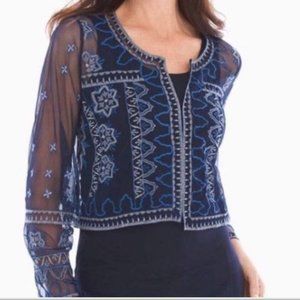 Chicos Bolero Sheer Size 2.5 (14) LG/XL Blue